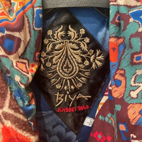Snuggly Johnny Was hooded long coat/jacket, size L.